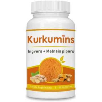 Kurkumīns+Ingvers+Melnais pipars kapsulas, 30 gb