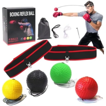 Boksa refleksu bumbu galvas saites komplekts, boks