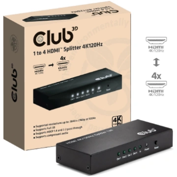VIDEO SPLITTER HDMI 4PORT/4K 120HZ CSV-1385 CLUB3D