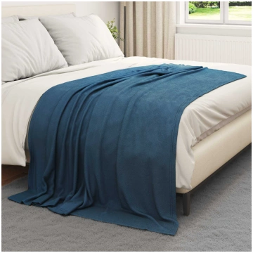 Pleds tums zils 200 x 150 cm flīss