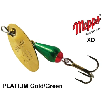 Rotējošais māneklis Mepps XD PLATIUM Gold/Green 3 