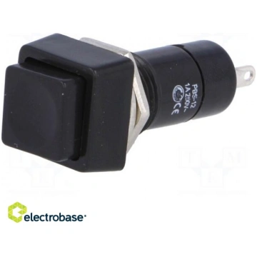 Switch: push-button; Pos: 2; SPST-NO; 1A/250VAC; O