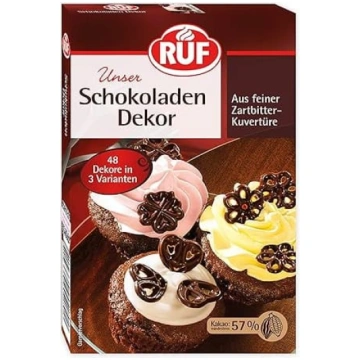 RUF šokolādes rotājumi, 48 rotājumi no tumšās šoko