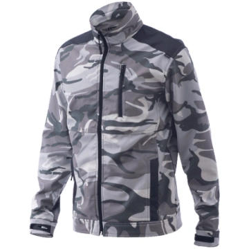 ČERVA CRAMBE pelēkas kamuflāžas softshell jaka, S 