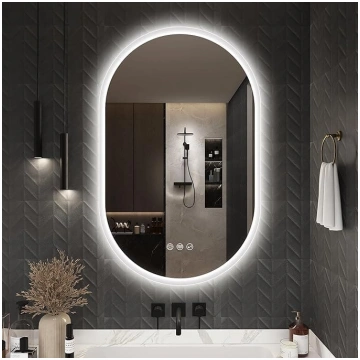 S"bagno apgaismots vannas istabas spogulis ar LED 