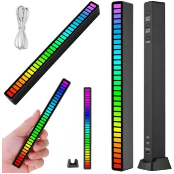 RGB USB LED skaņas reaģējoša daudzkrāsu neona gais