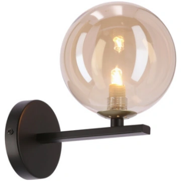 Sienas lampa Candellux Kama melni zelta krāsā ar d