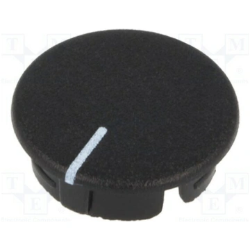 Cap; ABS; black; push-in; Pointer: white; round | 