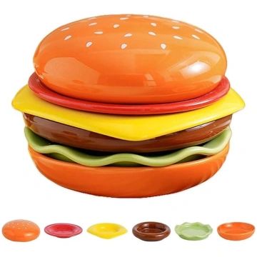 2026 Keramikas hamburgeru šķīvju komplekts, saliek