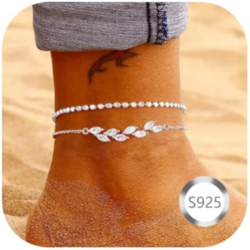CASSIECA Anklets Sieviešu 925 sudraba Anklets siev