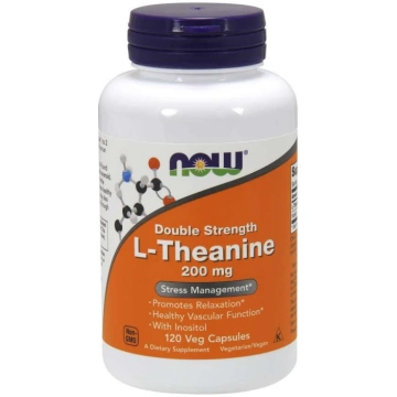 NOW FOODS divkāršas iedarbības L-teanīns 200 mg - 
