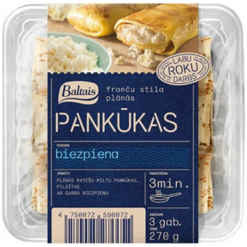 Pankūkas ar biezpiena pild. 270g Baltais