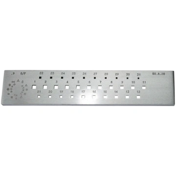 Filière 30 trous carrés de 0,50 à 2,00 mm, Joliot