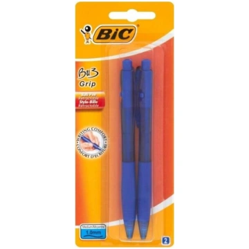 Bic Bu3 Grip automātiskā pildspalva, zila, 2 gab