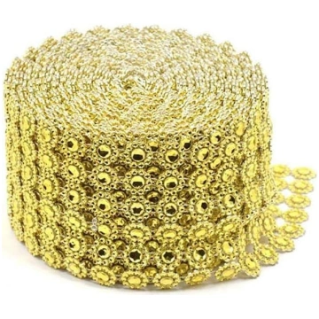 10 metri Diamond Mesh Wrap Roll Crystal Rhinestone
