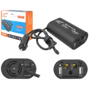 Strāvas pārveidotājs 12V -> 230V (150W) + 2xUSB 2.