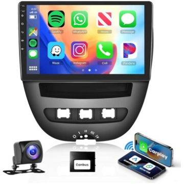 Podofo Carplay auto radio Peugeot 107/Citroen C1/T