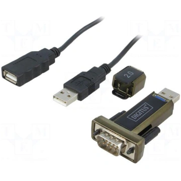 Adapter USB-RS232 | D-Sub 9pin plug,USB A plug | U