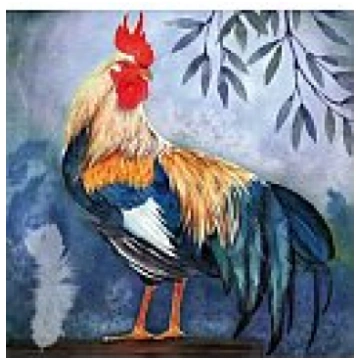 Salvetes dekupāžai "Coq à Plumes Bleues", 33x33cm,