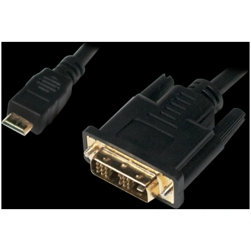 Cable; DVI-D (18+1) plug,mini HDMI plug; 1m; black