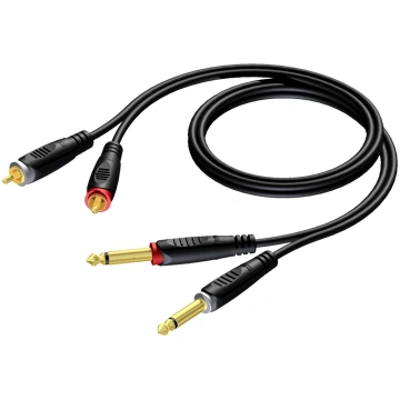 2 x RCA/Cinch male - 2 x 6.3 mm Jack male mono 1.5