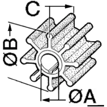 Impeller YAMAHA/MARINER 4/5 HP (52.400.01) CEF MAR