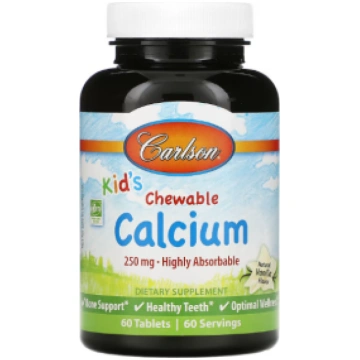 Chewable Calcium 250 mg Carlson Labs 60 tab