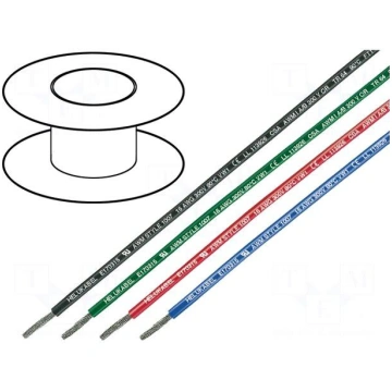 Wire | stranded | Cu | 26AWG | green | PVC | 300V 