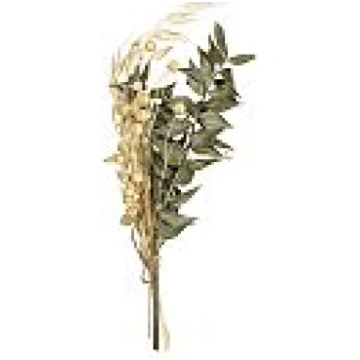 Kaltētu ziedu pušķis, 18-20cm, priežu-zaļi toņi