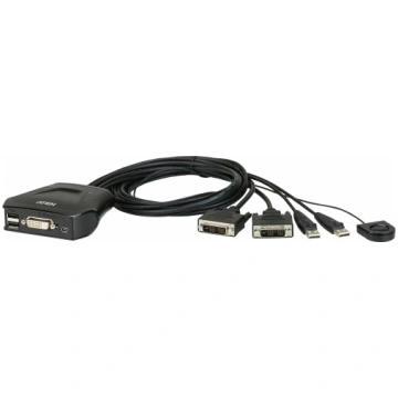 Aten 2-Port USB DVI Cable KVM Switch with Remote P