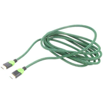 Cable; HDMI plug,both sides; textile; Len: 3m; bla
