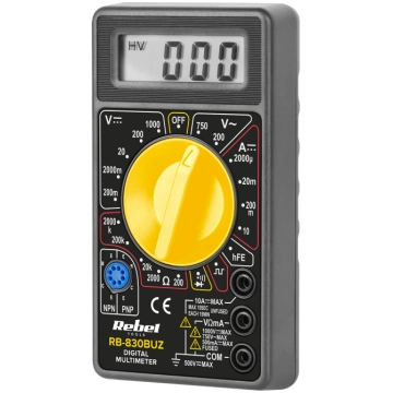 Digitālais multimetrs, Rebel | RB830BUZ | 59018900