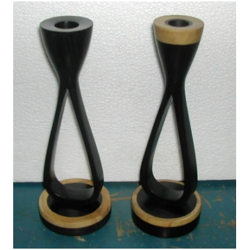 Candelabro ebano nero 22 cm