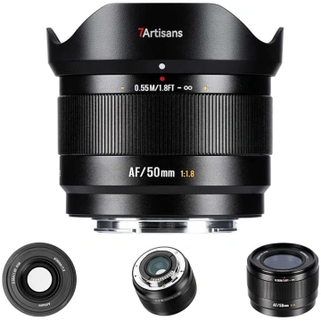 7artisans AF 50 mm F1.8 APS-C E objektīvs, 180 g,