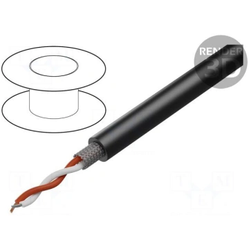 Wire: microphone cable | 2x0,35mm2 | black | OFC |
