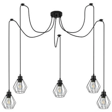 Griestu lampa- SPIDER 5 BLACK