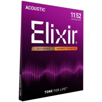 11027 Acoustic Nanoweb Custom Light 11-52 Elixir -