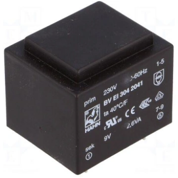Transformer: encapsulated | 2.6VA | 230VAC | 9V | 