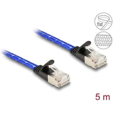 Delock RJ45 flat network cable with braided coatin