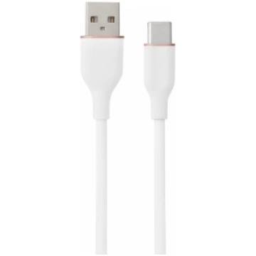 Silicone Cable USB Type-A - Type-C (white, 1m) HiS