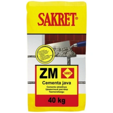 SAKRET ZM 40 cementa java 40kg pielietojums Iepako