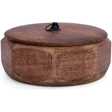 Roku darbs Meksikas Tortilla Warmer Basket Koka In