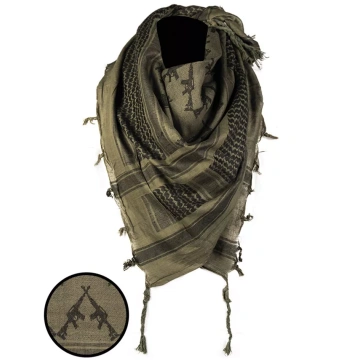 MIL-TEC ŠALLE OLIV/BLACK SHEMAGH SCARF ′SKULL′