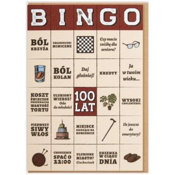 Nadwyraz.com Karnet Urodziny - Bingo 100 lat! 4941