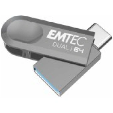 Emtec 64GB D280 Dual USB-A / USB-C Silver USB flas