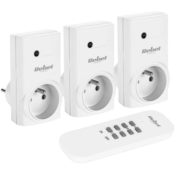 Rebel power socket with remote control (1+3) URZ12