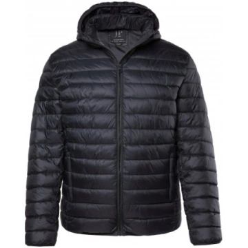 JAY-PI Lightly Quilted Jacket with a Hoodie Black 