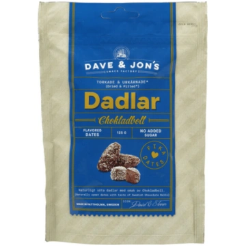 Dave & Jon"s dateles ar garšu Chocolate balls 125g