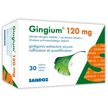 GINGIUM 120 mg apvalkotās tabletes, 30 gab