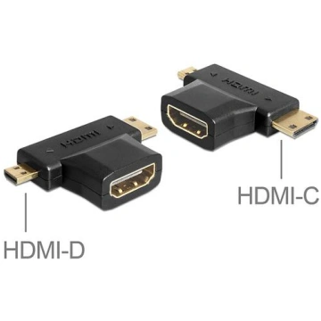 Delock HDMI Adapter A - mini C + micro D Bu/St/St 